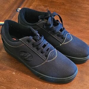 Heelys Black Canvas Sneakers with Rainbow Stitching